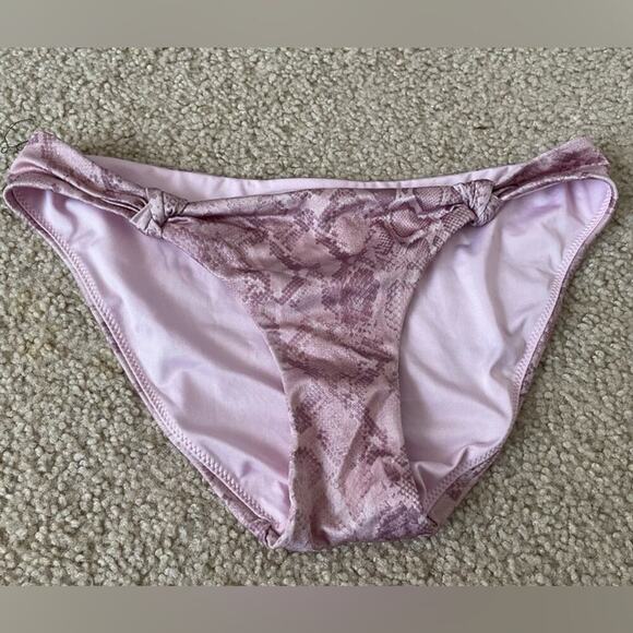Victoria’s Secret Pink/Rose Animal Print Bikini Bottom Swim Size S - Picture 1 of 3